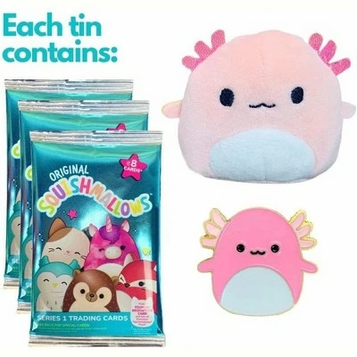 Squishmallows Archie Axolotl Trading Card Tin 3 Squishmallows Archie Axolotl Trading Card Tin